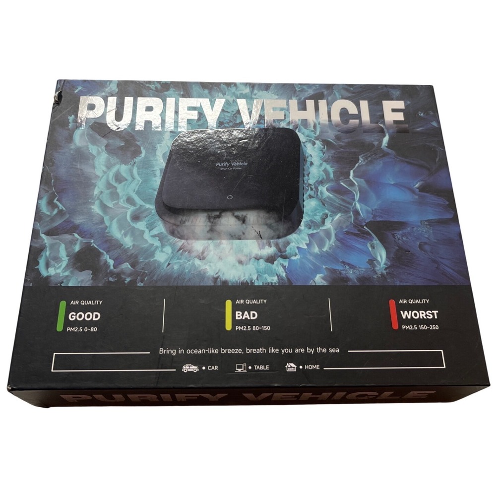 Purify Vehicle Smart Car Purifier XJ-008 HEPA Air Filter Black PM2.5 Monitor NEW